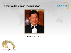 Mr Chew`s presentation