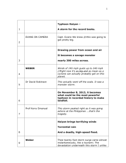 1 1 Typhoon Haiyan &ndash; A storm for the record books. 2 EVANS ON
