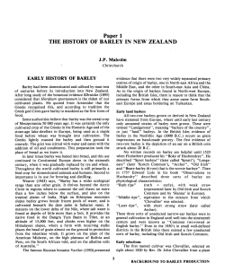 Paper 1 THE HISTORY OF BARLEY IN NEW ZEALAND