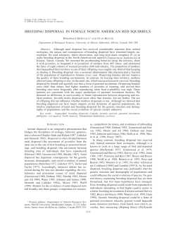 breeding dispersal in female north american red squirrels
