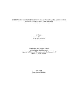 Interspecific Competition Affects Avian Personality