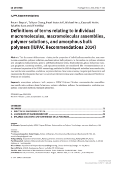 Definitions of terms relating to individual macromolecules