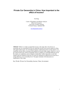 Private Car Ownership in China: How Important is the effect of