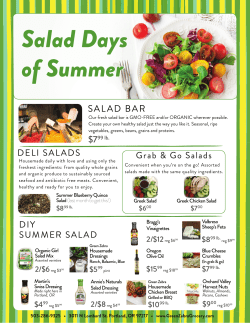 Salad Days of Summer - Green Zebra Grocery