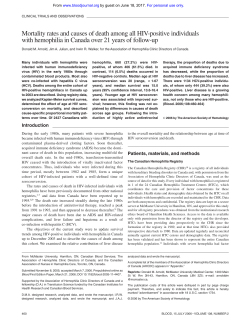 Mortality rates and causes of death among all HIV