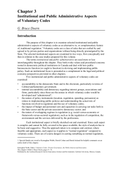 Institutional and Public Administrative Aspects of Voluntary Codes