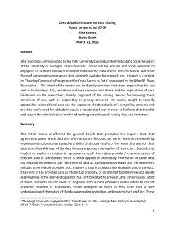 Contractual Limitations on Data Sharing