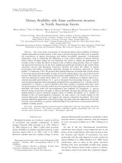 Dietary flexibility aids Asian earthworm invasion in