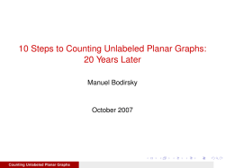10 Steps to Counting Unlabeled Planar Graphs: 20 Years Later