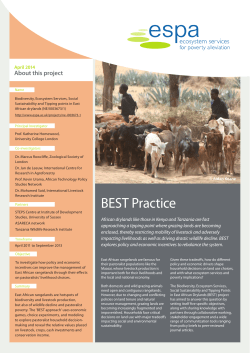 BEST Practice - Ecosystems Services for Poverty Alleviation