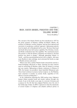 Iran, Pakistan, Saudi Arabia, And The Islamic Bomb