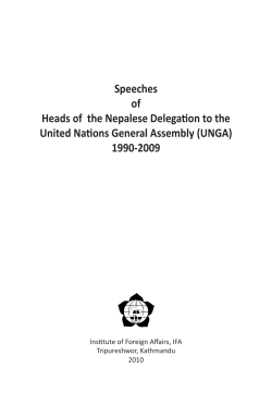 Speeches of Heads of the Nepalese Delegation to the United