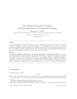 The Restricted Isometry Property and Its Implications for