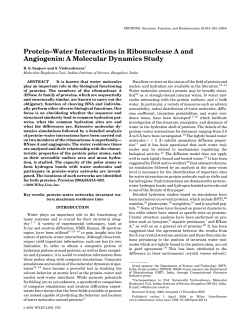 Protein&ndash;Water Interactions in Ribonuclease A and Angiogenin: A