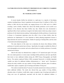 FACTORS INFLUENCING FERTILITY