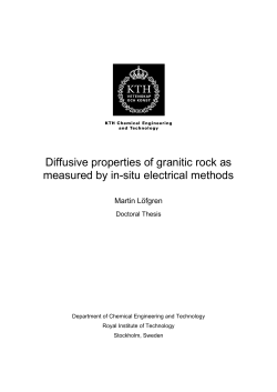 Diffusive properties of granitic rock as measured by in