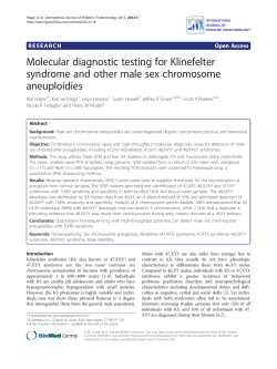 Molecular diagnostic testing for Klinefelter syndrome and other male