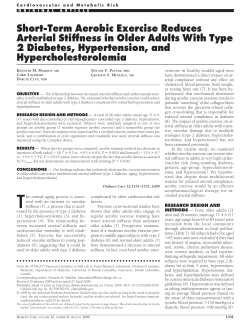 Short-Term Aerobic Exercise Reduces Arterial Stiffness in Older