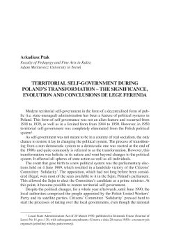 territorial self-government during poland`s transformation
