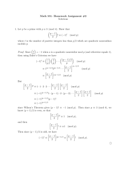 Math 551: Homework Assignment #2 Solutions 1. Let p be a prime