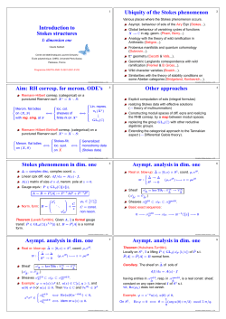 Introduction to Stokes structures Ubiquity of the Stokes phenomenon