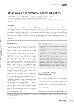 Case studies in outcome