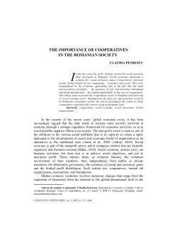 the importance of cooperatives in the romanian society