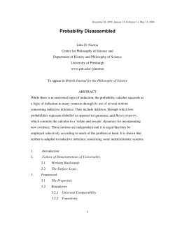 Probability Disassembled - University of Pittsburgh