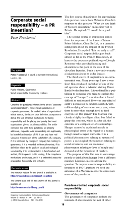 Corporate social responsibility