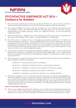 PSYCHOACTIVE SUBSTANCES ACT 2016 &ndash; Guidance for