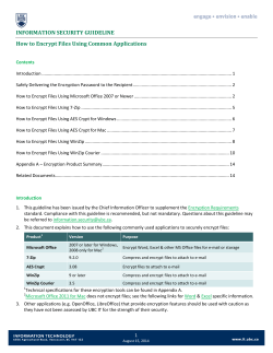 INFORMATION SECURITY GUIDELINE How to