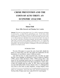 crime prevention and the costs of auto theft: an economic analysis