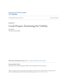 Carola Prosperi: Reclaiming Her Visibility - CU Scholar