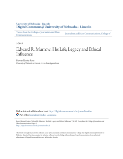 Edward R. Murrow: His Life, Legacy and Ethical Influence