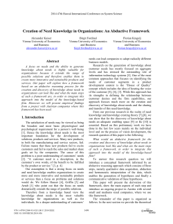 Creation of Need Knowledge in Organizations: An Abductive