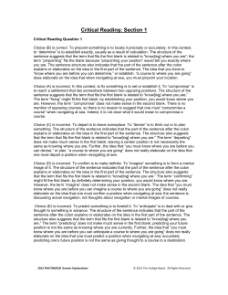Critical Reading: Section 1