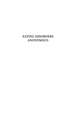 1st edition of Eating Disorders Anonymous