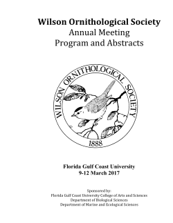Complete Program  - Wilson Ornithological Society