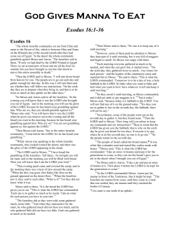 God Give Manna to Eat - Free Sunday School Curriculum