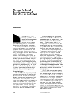 The need for Social Security reserves and their effect on the budget