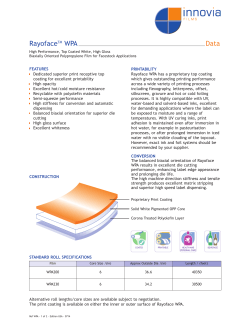 USA Rayoface&trade; WPA Datasheet