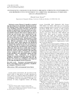 ontogenetic changes in buoyancy, breaking strength