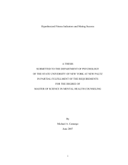 i Hypothesized Fitness Indicators and Mating Success A THESIS