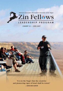 It is in the Negev that the creativity and pioneering vigor of