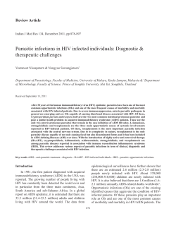 Parasitic infections in HIV infected individuals