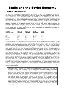 Stalin and the Soviet Economy