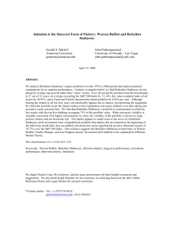 Buffett-Imitation is sincerest form of flattery