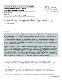 CENTER FOR GLOBAL DEVELOPMENT ESSAY