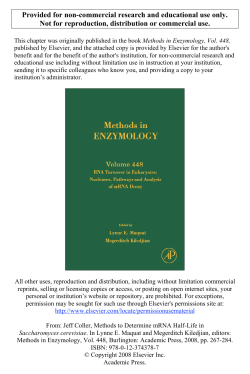 Methods to Determine mRNA Half-Life in Saccharomyces cerevisiae