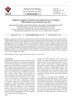 Epigenetic regulation of specific transcription factors in osteogenic